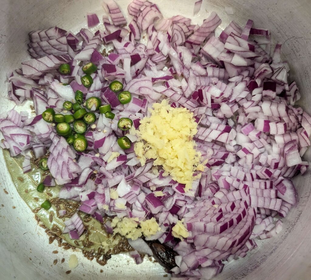 Chole Recipe Chana Masala Step By Step Instructions - add ginger, green chillies