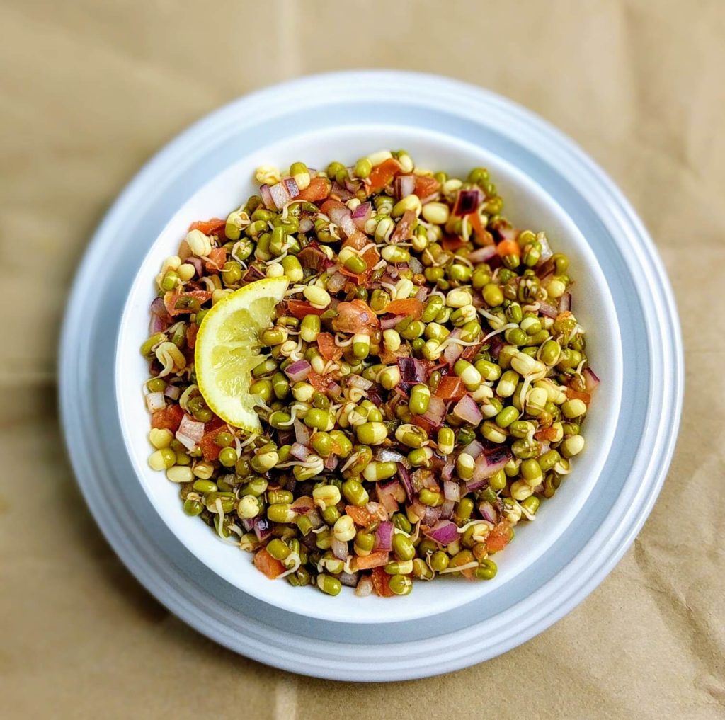 Sprouted Moong Dal Salad Recipe Step By Step Instructions 1