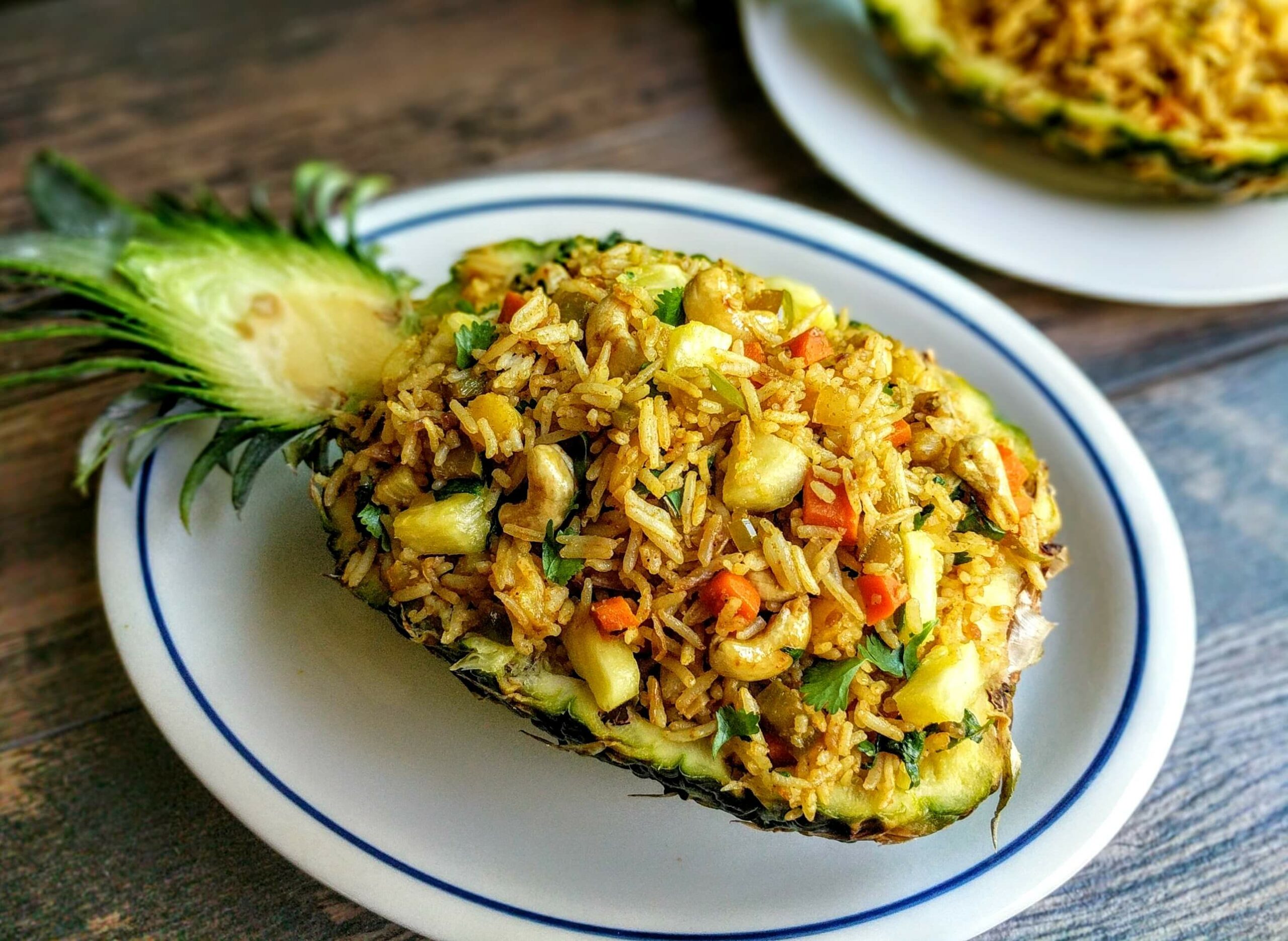 Pineapple Fried Rice Recipe (Thai Veg Fried Rice) | VegeCravings