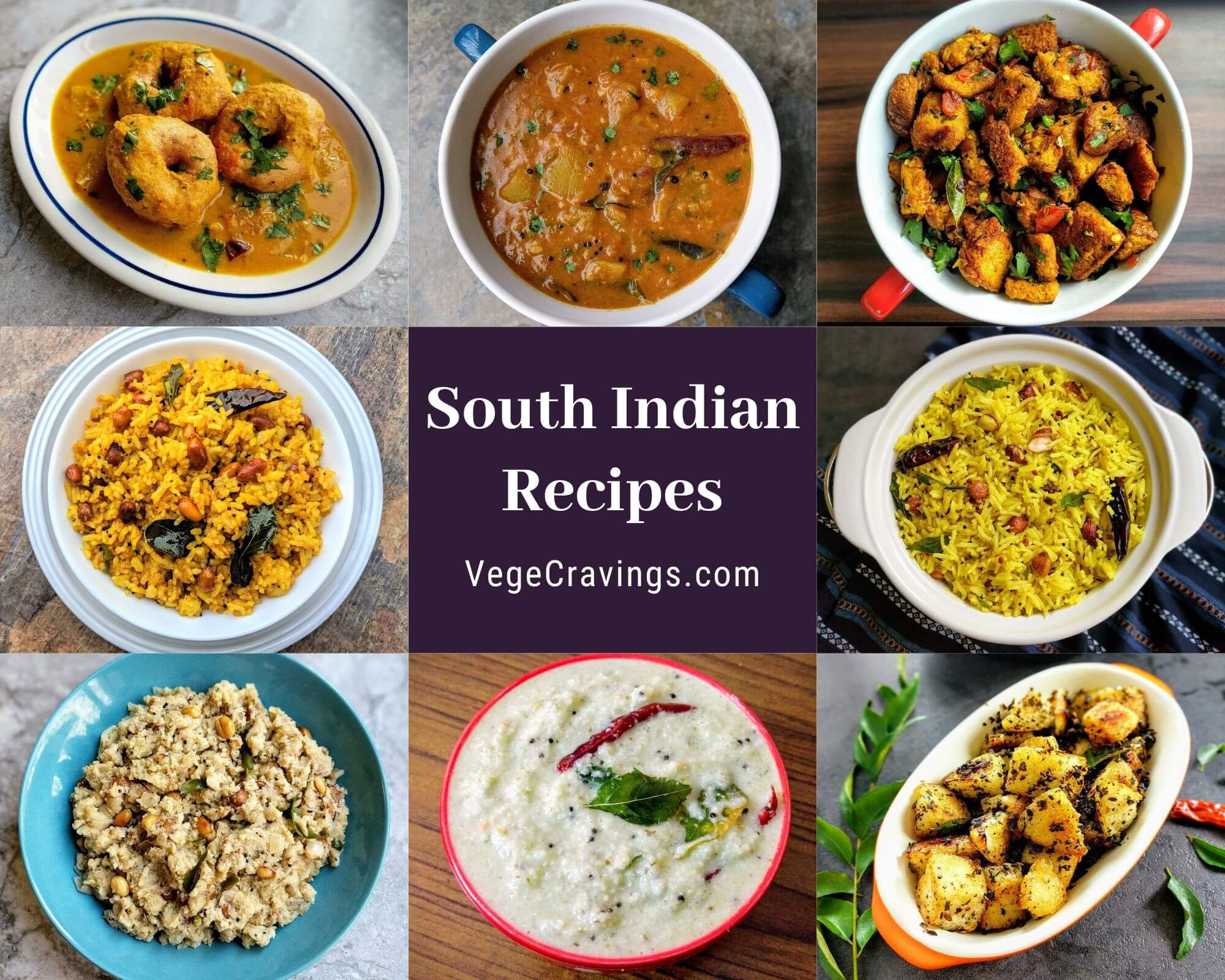 South Indian Recipes generally refer to a myriad of dishes cooked in the Southern states of India like Dosas, Idlis, Uttapams, Upmas, Sambar, Chutneys, Rasam etc. South Indian food strikes a good balance of simplicity, nutrition & flavor. See our collection of delicious South Indian recipes.