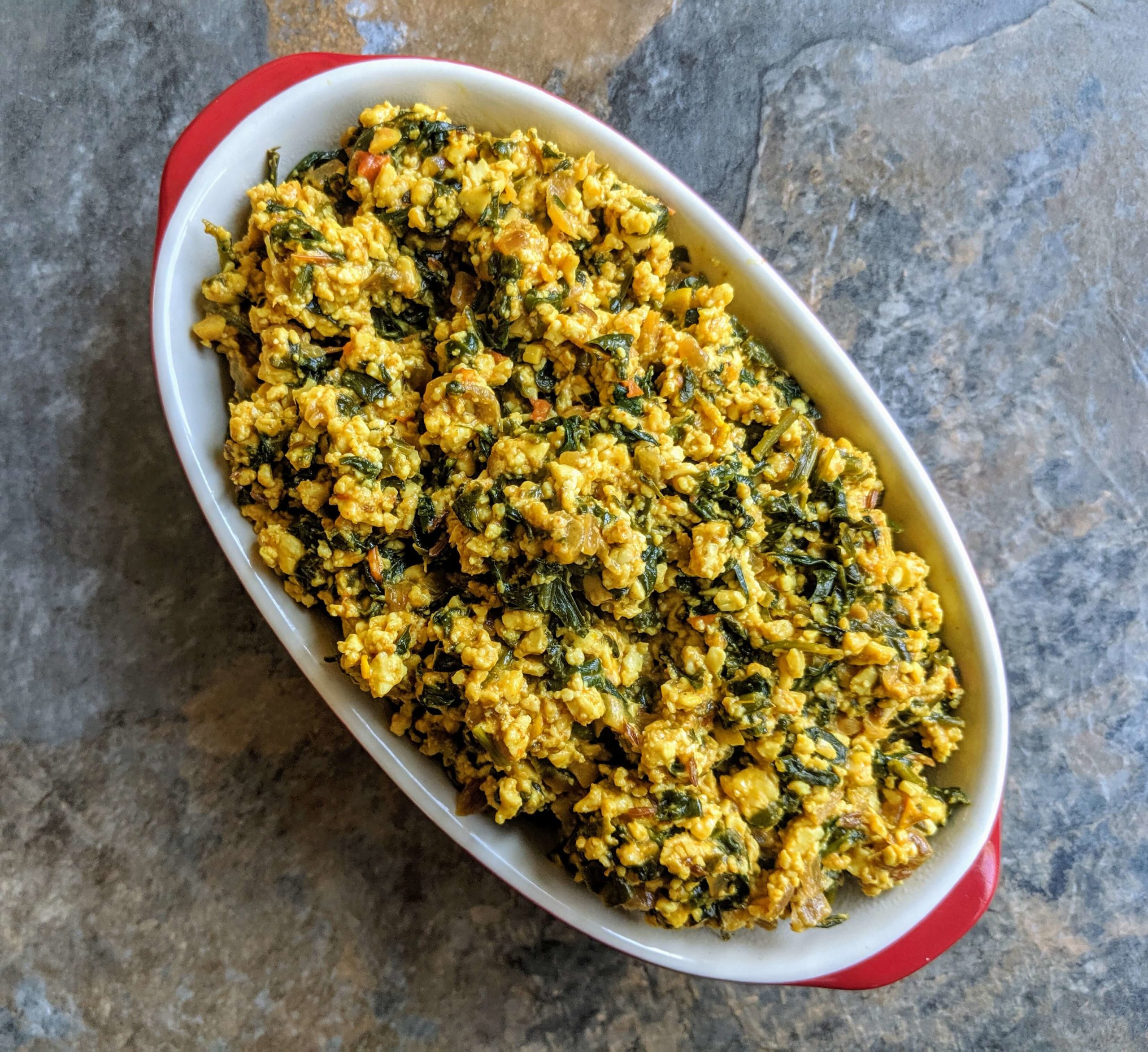 Palak Paneer Bhurji is an Indian dish made with spinach and scrambled paneer. It is a healthy & flavorful dish which can be made in minutes.