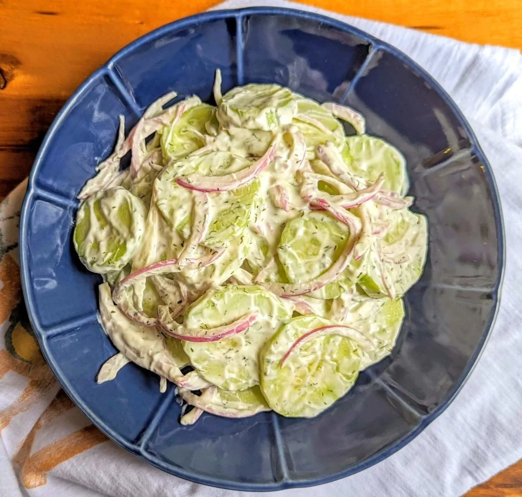 Creamy Cucumber Salad Recipe Step By Step Instructions