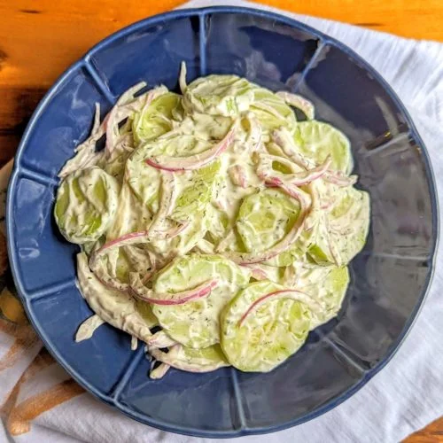 Creamy Cucumber Salad Recipe Step By Step Instructions