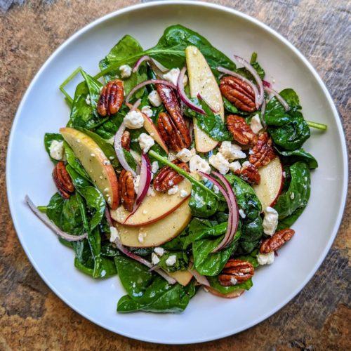 Spinach Apple Pecan Salad Recipe Step By Step Instructions