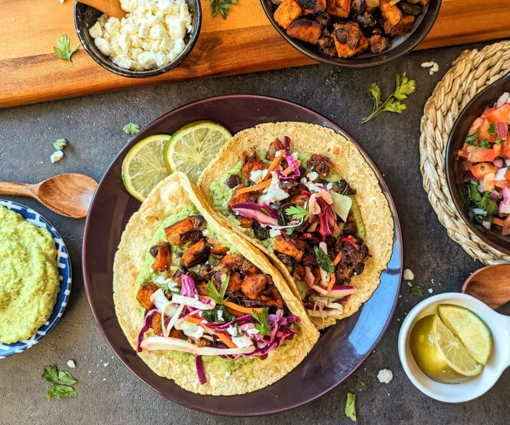 Sweet Potato, Poblano & Black Bean Tacos Recipe Instructions