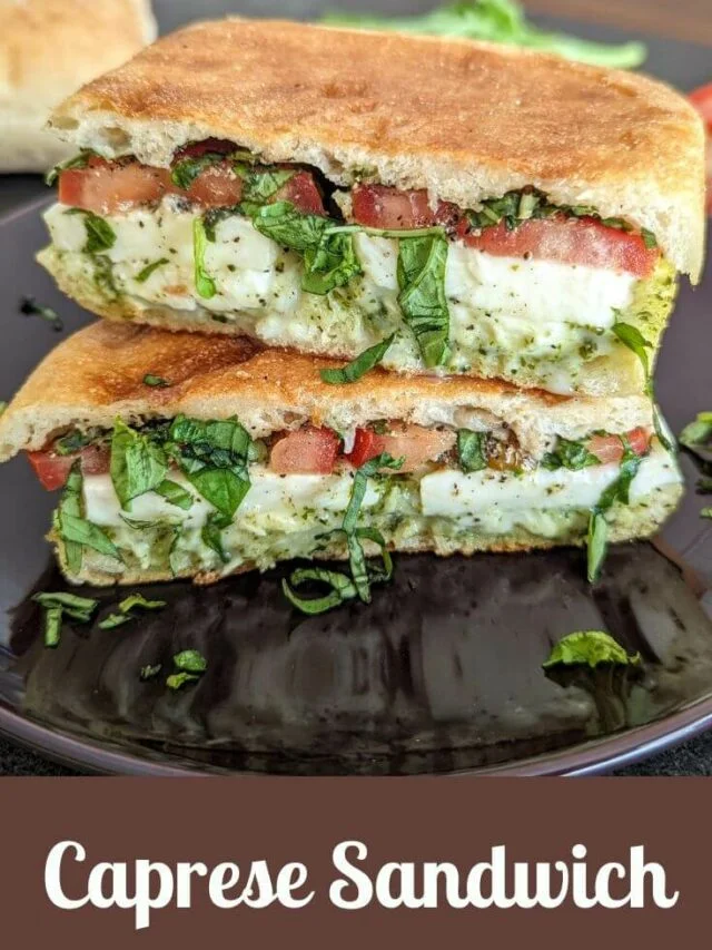 Caprese Sandwich Recipe | VegeCravings