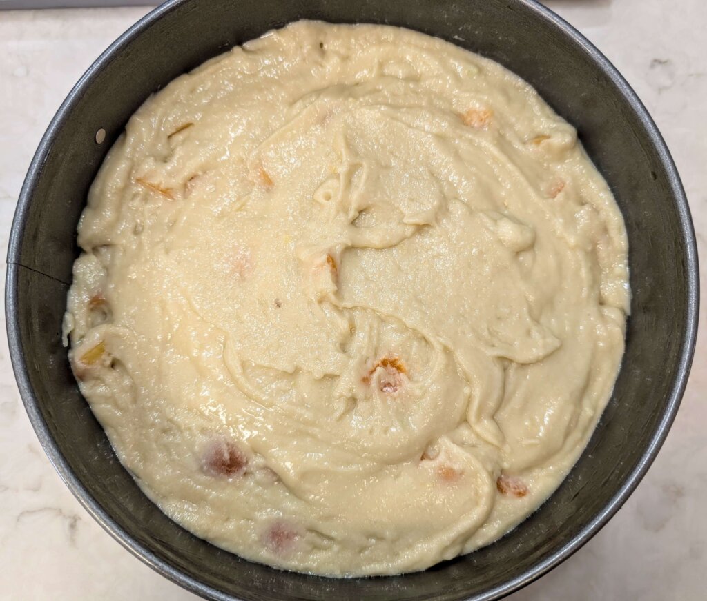 Eggless Apricot Cake Recipe Step By Step Instructions - add batter to cake pan