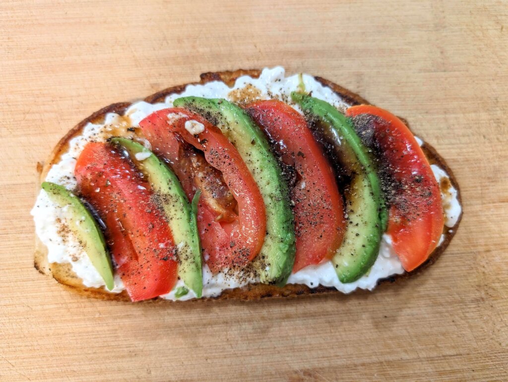 Cottage Cheese Avocado Tomato Toast Recipe Step By Step Instructions 5