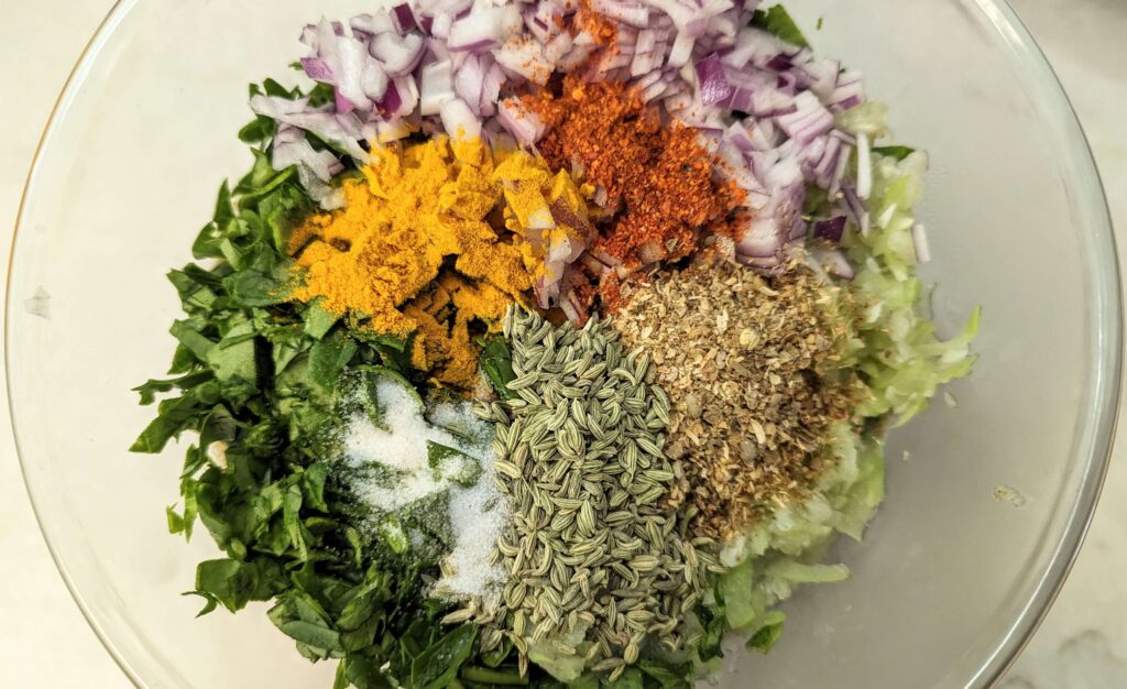 Green Moong Dal Chilla Recipe Step 5 - add spices