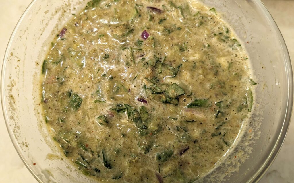 Green Moong Dal Chilla Recipe Step 6 - chilla batter