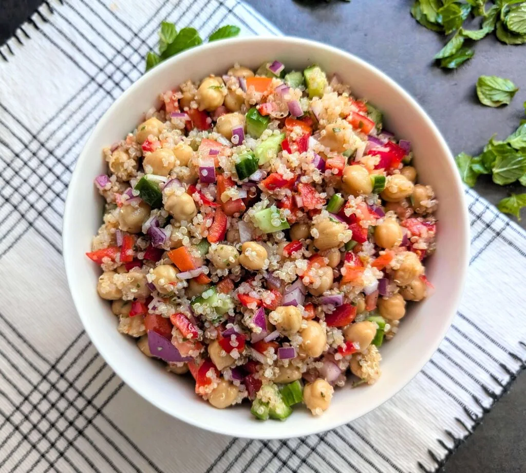 Quinoa Chickpea Salad Recipe Step By Step Instructions